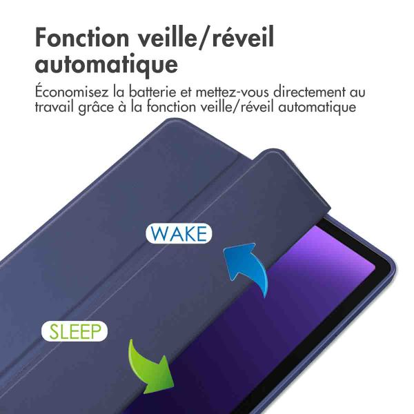 imoshion Coque tablette rigide Trifold Samsung Galaxy Tab S9 11.0 pouces / Tab S10 FE / S9 FE 10.9 pouces - Bleu foncé