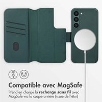 Accezz Étui de télephone portefeuille en cuir 2-en-1 avec MagSafe Samsung Galaxy S23 - Cedar Green