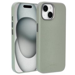 Accezz Coque arrière en cuir avec MagSafe Apple iPhone 15 - Light Grey