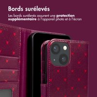 imoshion Étui de télephone portefeuille Design Apple iPhone 14 - Crush Check Coral Dust