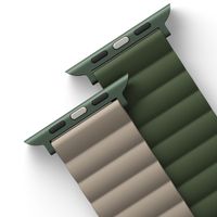 Uniq Bracelet Revix réversible Apple Watch Series 1 t/m 11 / SE / Ultra (44/45/46/49 mm) - Pine (Green/Taupe)