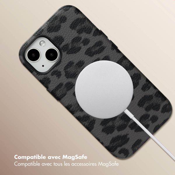 Selencia Coque Sabi imprimé panthère avec MagSafe Apple iPhone 13 - Midnight Black