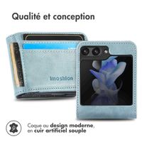 imoshion Étui de téléphone portefeuille Luxe Samsung Galaxy Z Flip 5 - Bleu clair