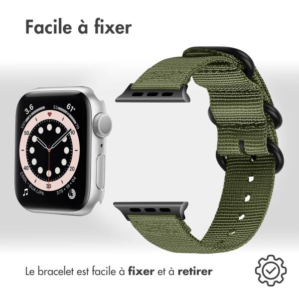 imoshion Bracelet en nylon Apple Watch Series 1-9 / SE - 38/40/41 mm / Series 10 - 42 mm - Vert clair