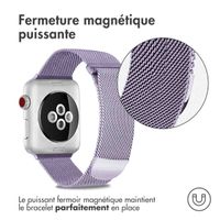 imoshion Bracelet magnétique milanais Apple Watch Series 1-10 / SE / Ultra (2) - 42/44/45/46/49 mm - Taille S - Violet