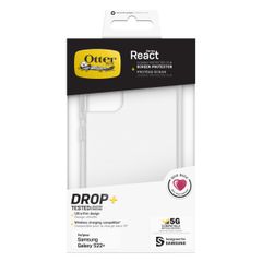 OtterBox Coque arrière React + protection d'écran Samsung Galaxy S22 Plus - Transparent