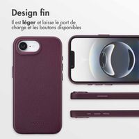 Accezz Coque arrière en cuir avec MagSafe Apple iPhone 16e - Heath Purple