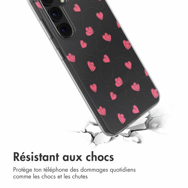 imoshion Coque design pour Samsung Galaxy S24 - Dusty Rose Connected Hearts