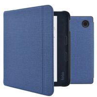 imoshion Étui de liseuse portefeuille Canvas Sleepcover avec support Kobo Libra Colour / Tolino Vision Color - Bleu foncé