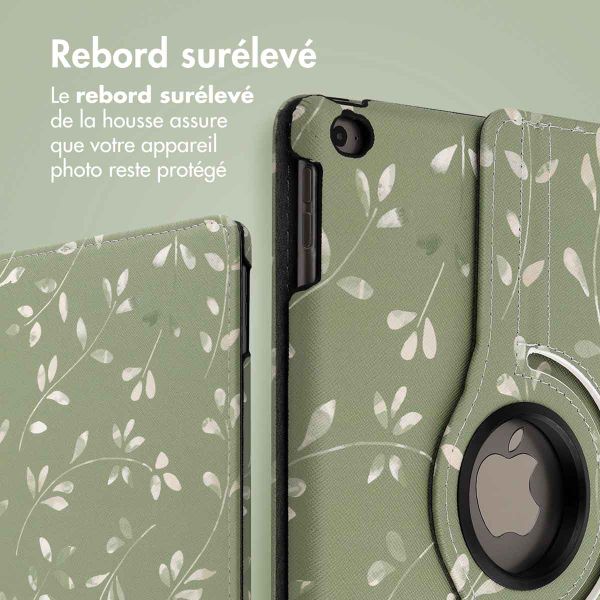 imoshion Coque tablette Design rotatif à 360° iPad 6 (2018) / iPad 5 (2017) / Air 2 (2014) / Air 1 (2013)- Green Flowers