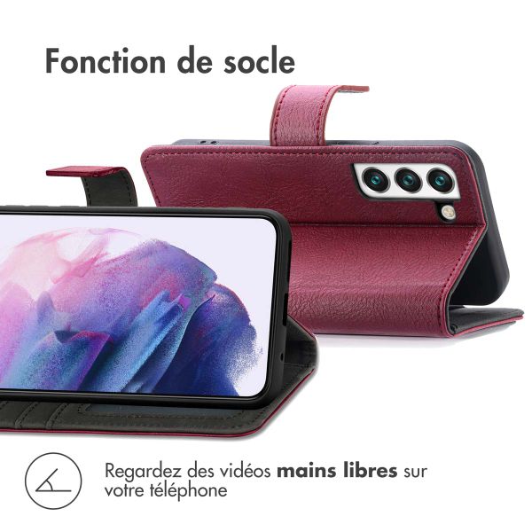 imoshion Étui de téléphone portefeuille Luxe Samsung Galaxy S22 - Bordeaux