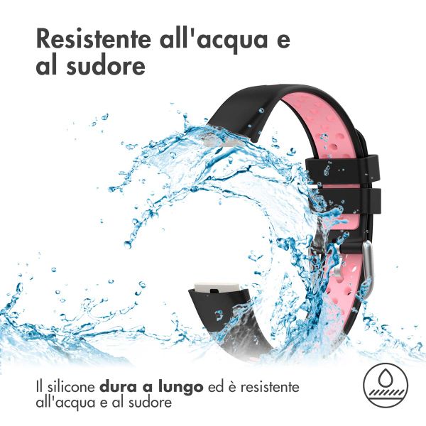 imoshion Bracelet sport silicone Fitbit Luxe - Noir & Rose