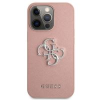 Guess Coque 4G Metal Logo Saffiano Apple iPhone 13 Pro - Rose