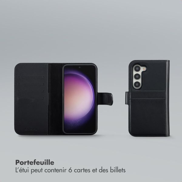Selencia Étui portefeuille amovible Olyn avec MagSafe Samsung Galaxy S23 - Noir