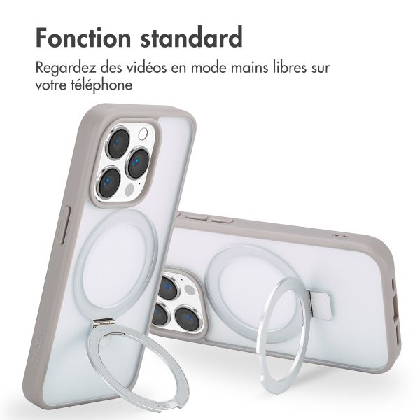 Accezz Coque Ring Stand avec MagSafe iPhone 15 Pro - Grey