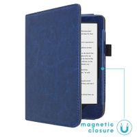 imoshion Étui de liseuse portefeuille en cuir végan Kobo Clara HD - Bleu foncé