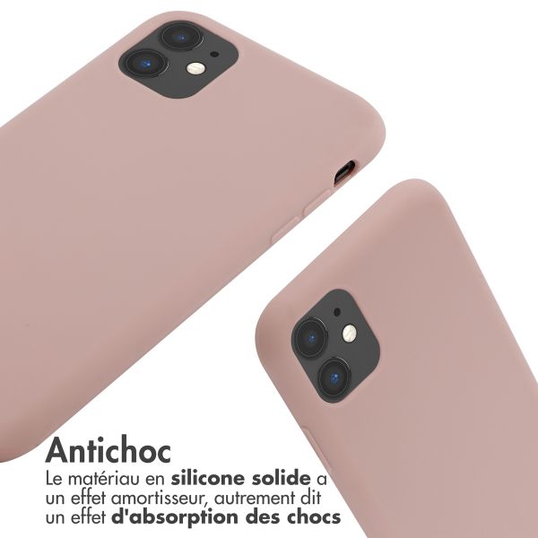 imoshion Coque en silicone avec cordon Apple iPhone 11 - Sand Pink