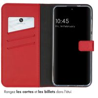 Selencia Étui portefeuille en cuir véritable Samsung Galaxy S24 Plus - Rouge