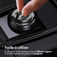 Accezz Chargeur de voiture | Chargeur rapide avec 2 ports - USB-A 30 watts + USB-C 65 watts - Noir