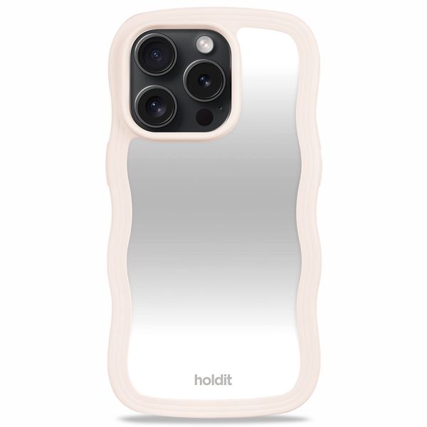 Holdit Coque Wavy iPhone 14 Pro - Light Beige / Mirror