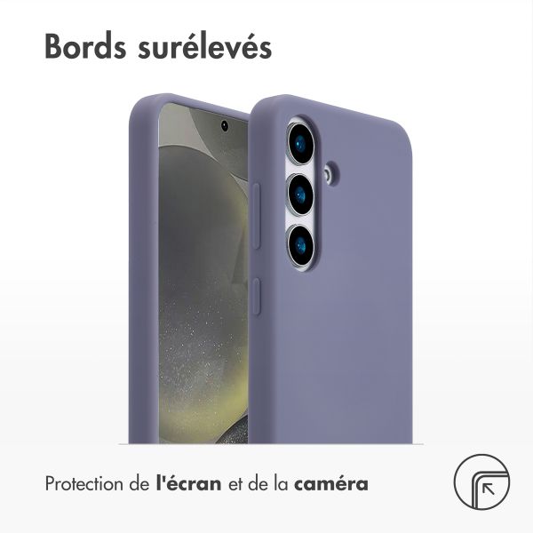 Accezz Coque Liquid Silicone avec MagSafe Samsung Galaxy S25 - Lavender Gray