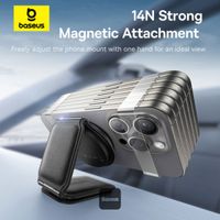 Baseus PrimeTrip Series C02 Mega Support de téléphone voiture - Magnétique et MagSafe/Qi2 - Charge sans fil - Autocollant - Noir