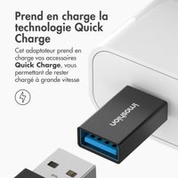 imoshion 2x Adaptateur USB-C (mâle) vers USB-A 3.1 (femelle) - OTG - Noir