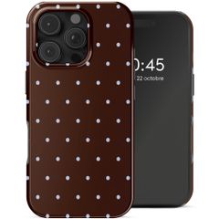Selencia Coque arrière Vivid avec MagSafe Apple iPhone 16 Pro - Happy Dots Chocolate