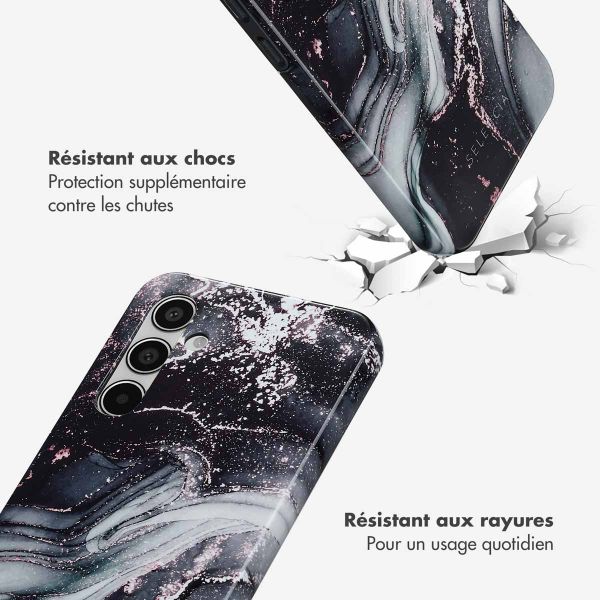 Selencia Coque arrière Vivid Tough Samsung Galaxy A55 - Chic Marble Black