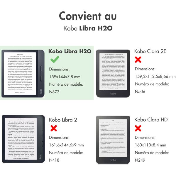 imoshion ﻿Slim Hard Sleepcover avec support Kobo Libra H2O - Rouge