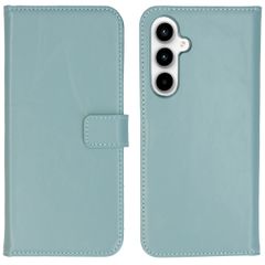 Selencia Étui portefeuille en cuir véritable Samsung Galaxy A35 - Air Blue