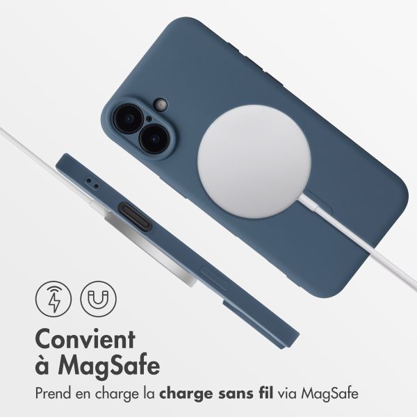 imoshion Coque Couleur avec MagSafe iPhone 16 - Bleu foncé