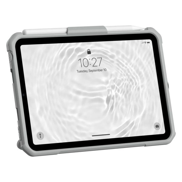 UAG Coque tablette Scout Healthcare avec support et strap Apple iPad Mini 7 (2024) / iPad Mini 6 (2021) - Blanc / Gris