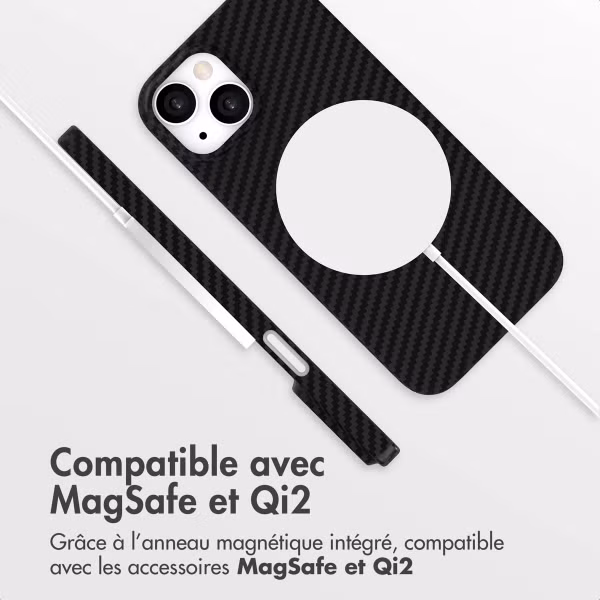 Accezz Coque Kevlar MagSafe Apple iPhone 15 - Noir