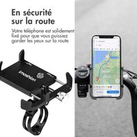 imoshion Support de téléphone pour vélo et moto - Aluminium - Léger - Ajustable - Noir