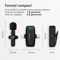 imoshion Microphone pour téléphone - Micro cravate - Sans fil - Bluetooth / Lightning / USB-C