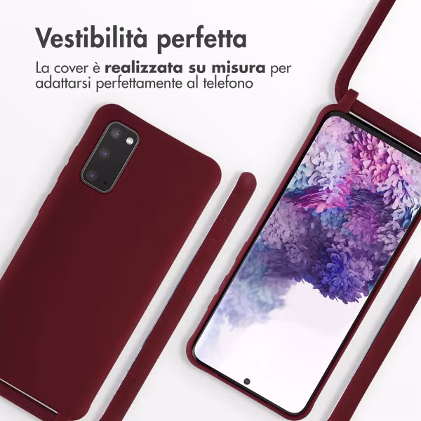 imoshion Coque en silicone avec cordon Samsung Galaxy S20 - Rouge foncé