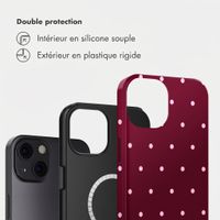 Selencia Coque arrière Vivid avec MagSafe Apple iPhone 13 - Happy Dots Burgundy