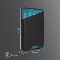 Accezz Porte-cartes en cuir magnétique - Compatible avec Apple Find My - Onyx Black