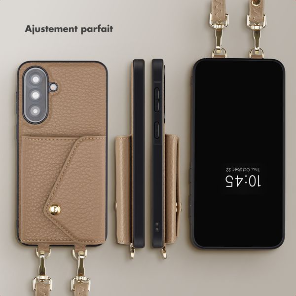 Selencia Coque de télephone Sera avec cordon et porte-cartes enveloppe Samsung Galaxy A37 (5G) - Taupe