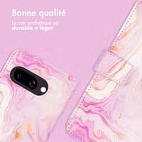 imoshion Étui de télephone portefeuille Design Google Pixel 9A - Purple Marble