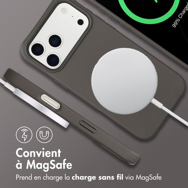 imoshion Coque arrière Color avec cordon amovible et MagSafe Apple iPhone 17 Pro Max - Black Coffee