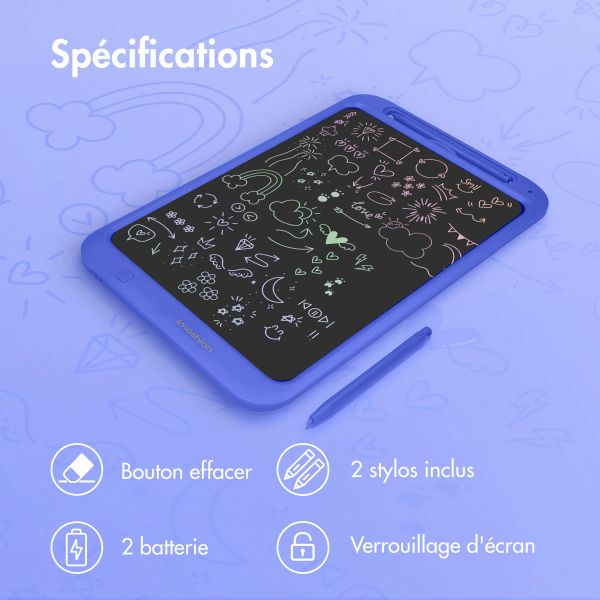 imoshion Tablette de dessin LCD pour enfants - Avec écran couleur et 2 stylos - Cobalt Blue