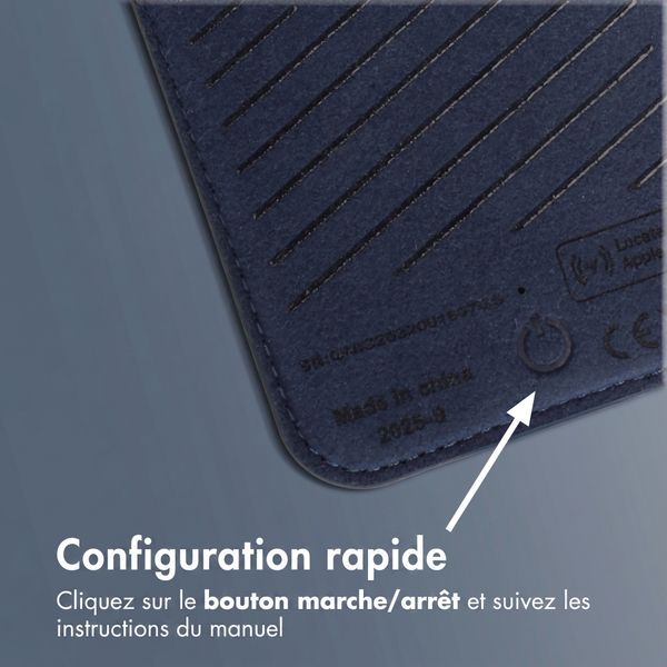 Accezz Porte-cartes en cuir magnétique - Compatible avec Apple Find My - Nightfall Blue