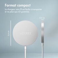 Accezz Wireless Charger USB-C - Chargeur MagSafe sans fil - 1 mètre - Blanc
