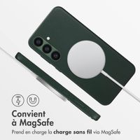 Accezz Coque arrière en cuir avec MagSafe Samsung Galaxy S24 Plus - Cedar Green