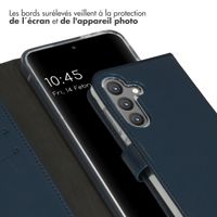 Selencia Étui portefeuille en cuir véritable Samsung Galaxy S24 - Bleu foncé