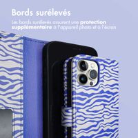 imoshion Étui de télephone portefeuille Design Apple iPhone 12 (Pro) - White Blue Stripes