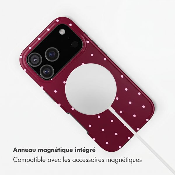 Selencia Coque arrière Vivid avec MagSafe Apple iPhone 17 Pro - Happy Dots Burgundy