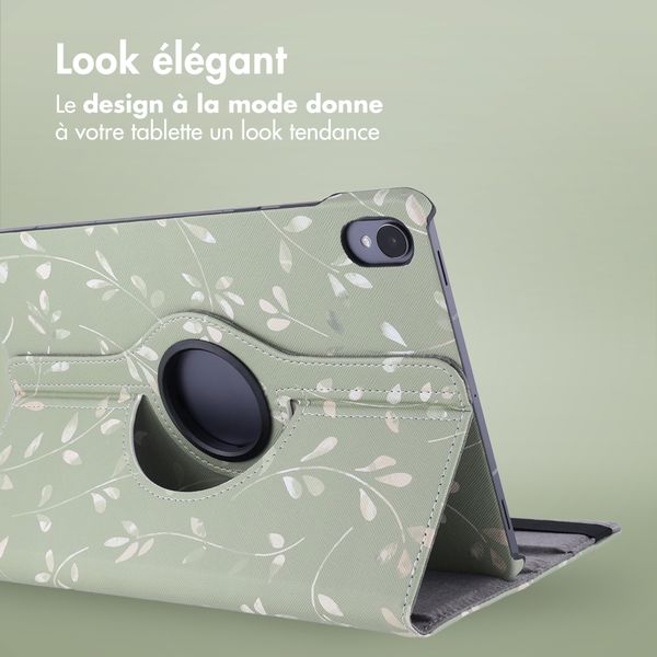 imoshion Coque tablette Design rotatif à 360° Samsung Galaxy Tab S11 - Green Flowers